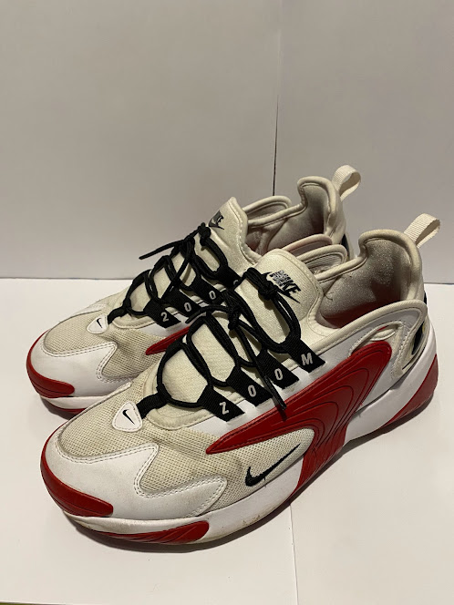 white and red sneaker